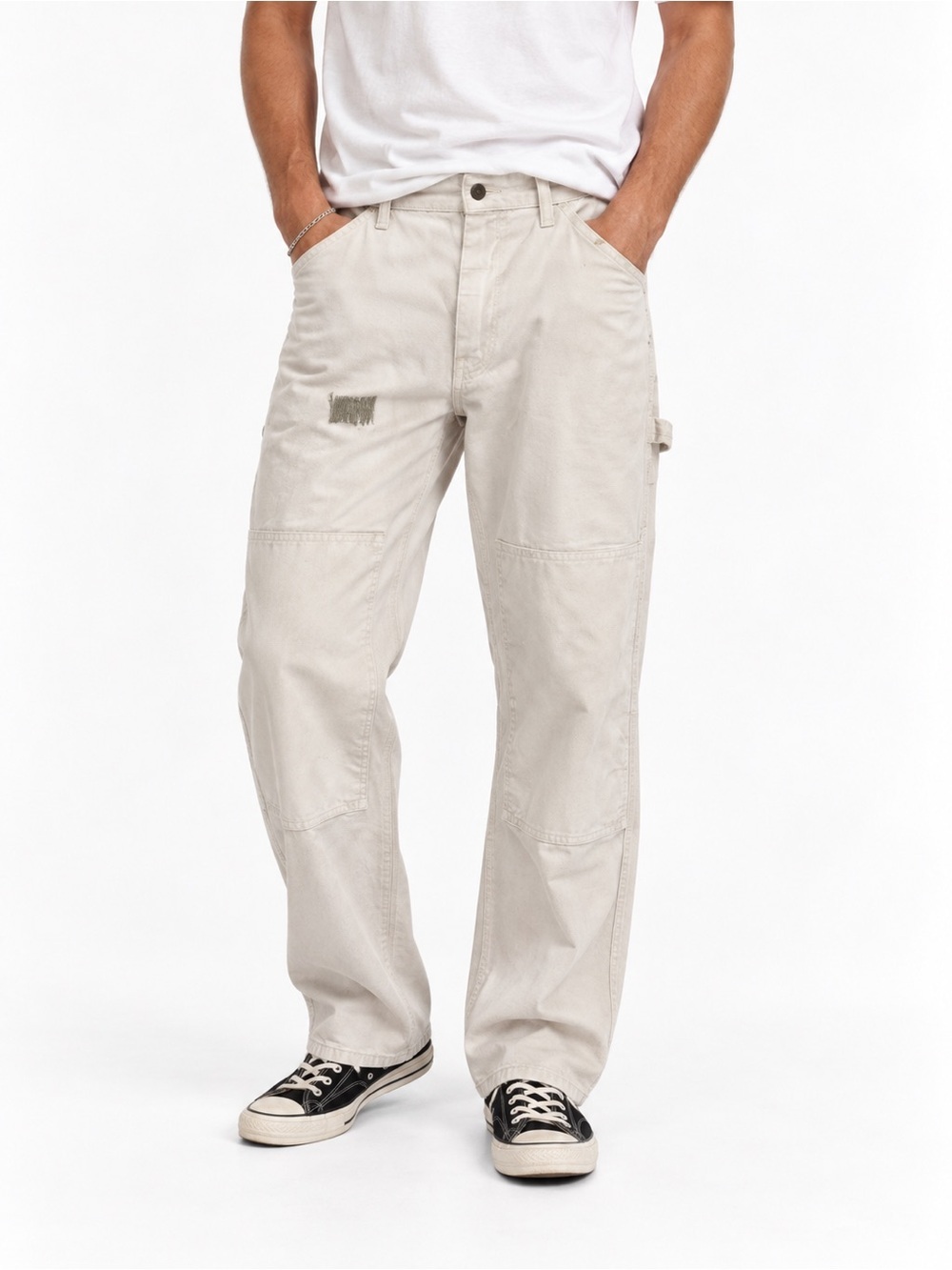 Dickies 36X30 Utility Pant Relaxed Fit Off White Cream Cargo Carpenter Jeans